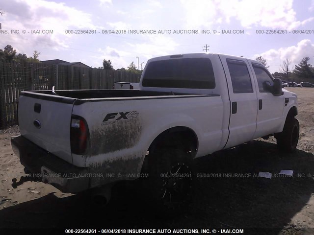 1FTWW31R48ED55646 - 2008 FORD F350 SRW SUPER DUTY WHITE photo 4