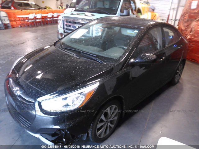 KMHCU4AE6GU052427 - 2016 HYUNDAI ACCENT SE BLACK photo 2