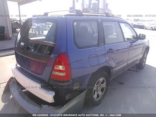 JF1SG65643H702287 - 2003 SUBARU FORESTER 2.5XS BLUE photo 4