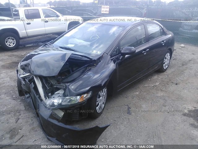 2HGFA1F5XAH538025 - 2010 HONDA CIVIC LX BLACK photo 2