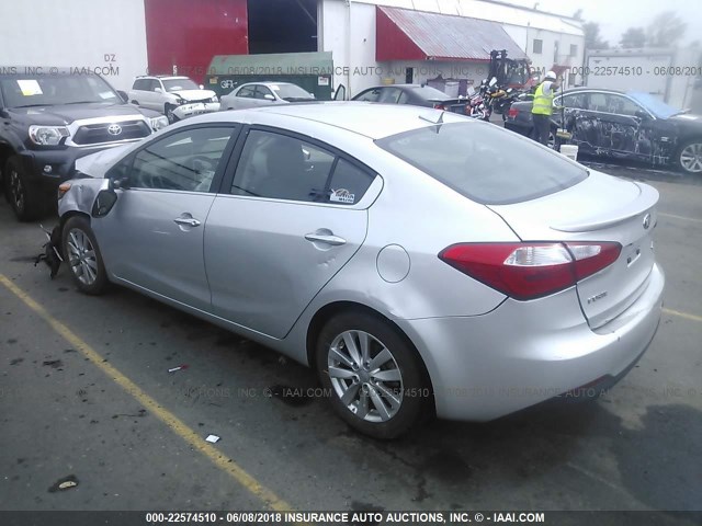 KNAFX4A87F5269655 - 2015 KIA FORTE EX SILVER photo 3