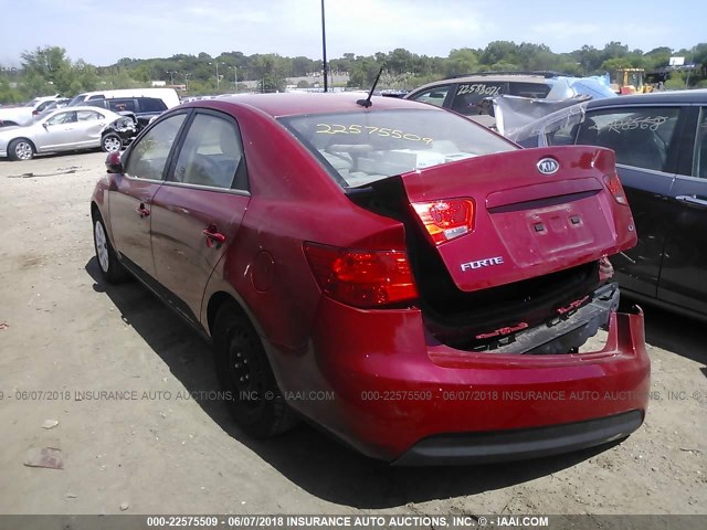 KNAFU4A24D5716153 - 2013 KIA FORTE EX RED photo 3