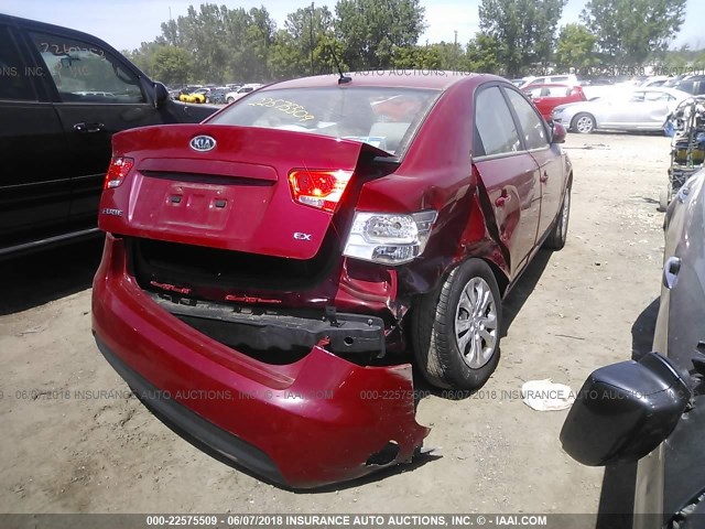 KNAFU4A24D5716153 - 2013 KIA FORTE EX RED photo 6