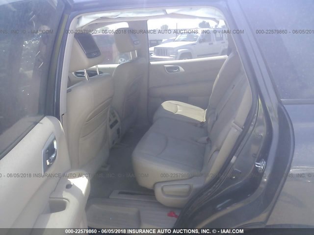 5N1AR2MM8DC660824 - 2013 NISSAN PATHFINDER S/SV/SL/PLATINUM GRAY photo 8