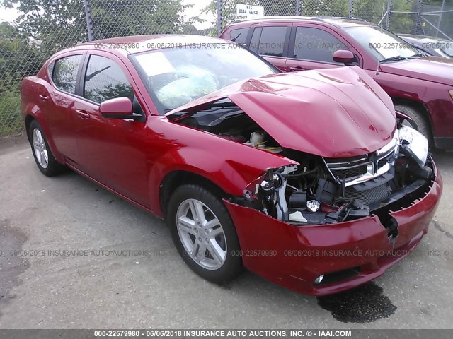 1C3CDZCB2DN626049 - 2013 DODGE AVENGER SXT RED photo 1