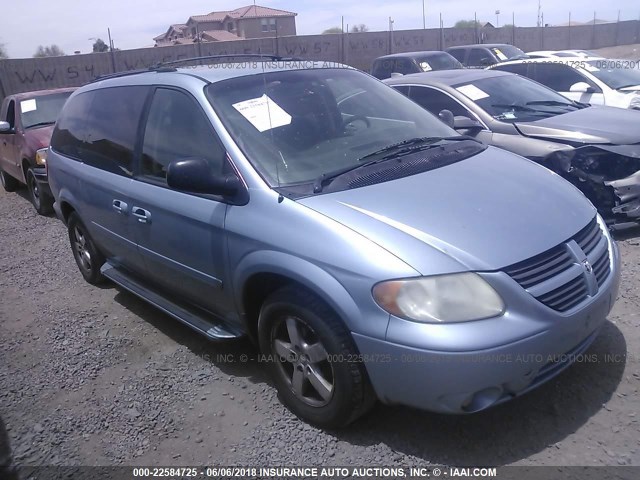 2D4GP44L55R320985 - 2005 DODGE GRAND CARAVAN SXT Light Blue photo 1