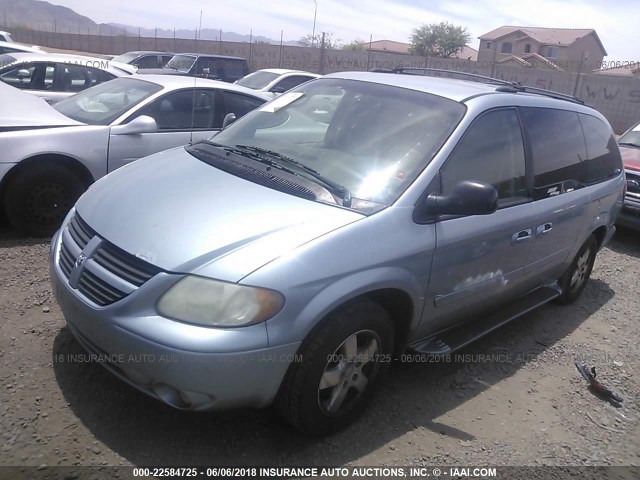 2D4GP44L55R320985 - 2005 DODGE GRAND CARAVAN SXT Light Blue photo 2