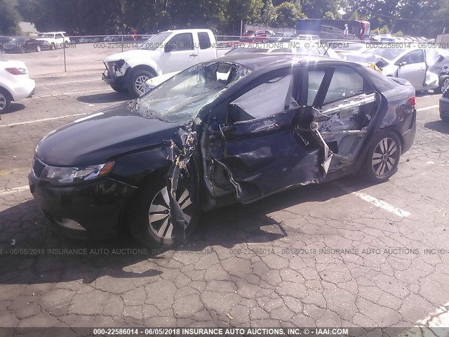 KNAFU4A27D5700951 - 2013 KIA FORTE EX BLACK photo 2