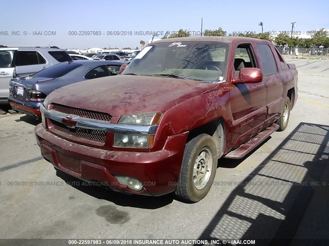 3GNEC13T72G114494 - 2002 CHEVROLET AVALANCHE C1500 RED photo 2