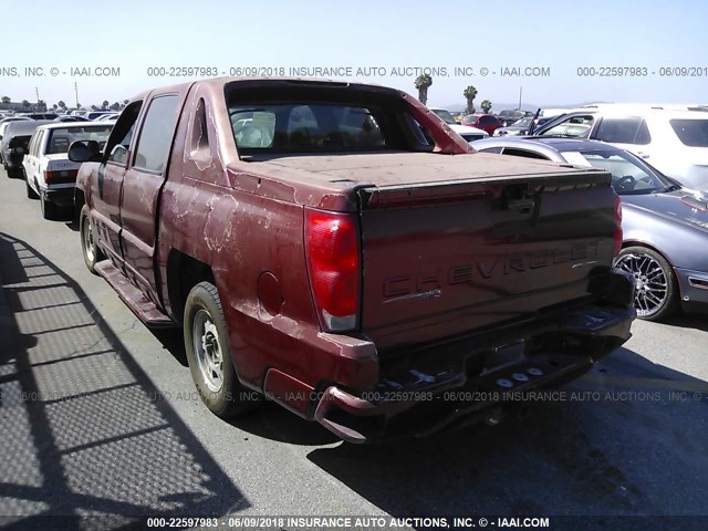 3GNEC13T72G114494 - 2002 CHEVROLET AVALANCHE C1500 RED photo 3