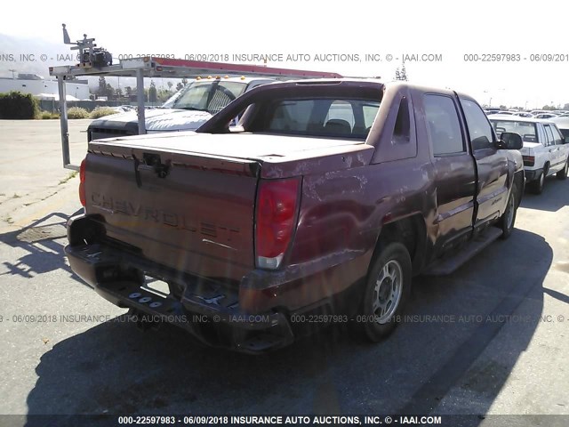 3GNEC13T72G114494 - 2002 CHEVROLET AVALANCHE C1500 RED photo 4