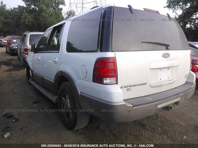 1FMFU18L43LB83145 - 2003 FORD EXPEDITION EDDIE BAUER WHITE photo 3