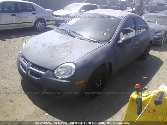 1B3ES26C25D223218 - 2005 DODGE NEON SE GRAY photo 2