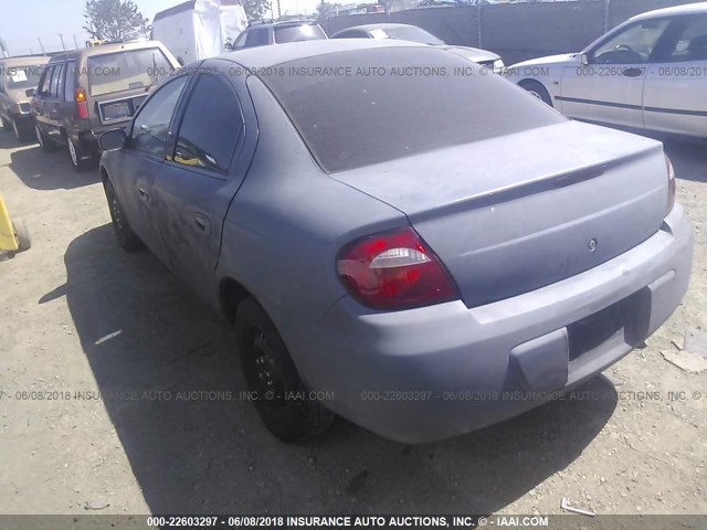 1B3ES26C25D223218 - 2005 DODGE NEON SE GRAY photo 3