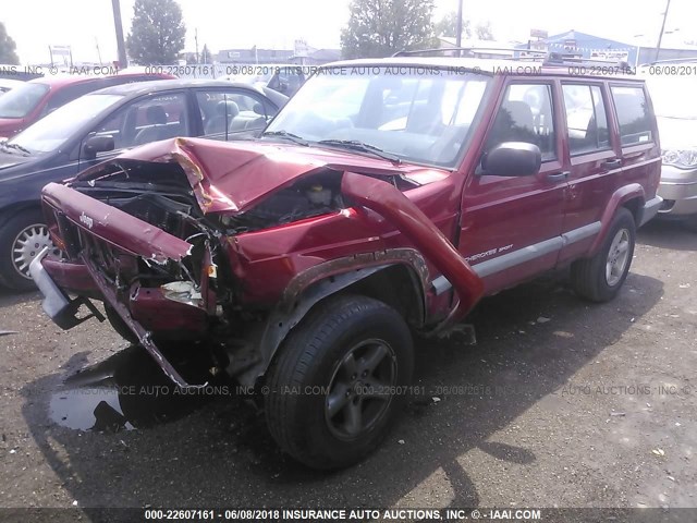 1J4FF68S0XL644408 - 1999 JEEP CHEROKEE SPORT/CLASSIC RED photo 2