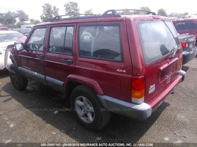 1J4FF68S0XL644408 - 1999 JEEP CHEROKEE SPORT/CLASSIC RED photo 3