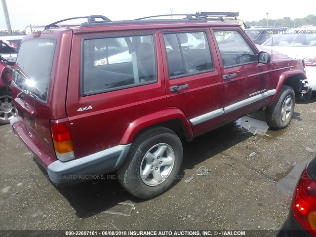 1J4FF68S0XL644408 - 1999 JEEP CHEROKEE SPORT/CLASSIC წითელი ფოტო 4