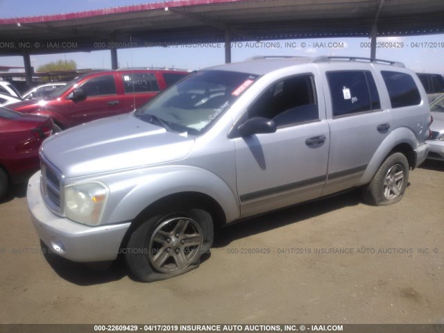 1D4HD48N66F167437 - 2006 DODGE DURANGO SLT SILVER photo 2