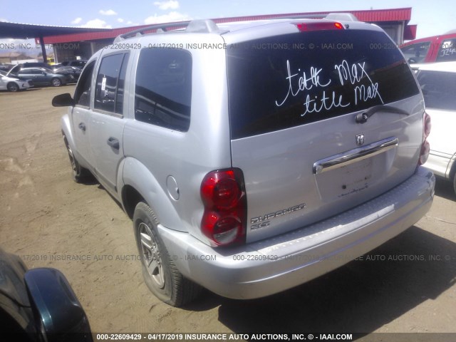 1D4HD48N66F167437 - 2006 DODGE DURANGO SLT SILVER photo 3