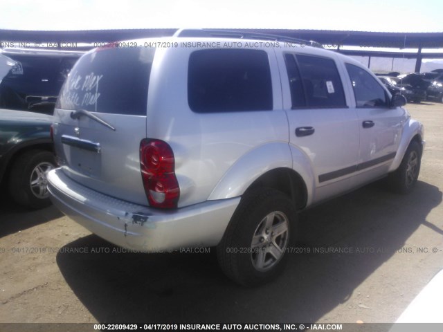 1D4HD48N66F167437 - 2006 DODGE DURANGO SLT SILVER photo 4