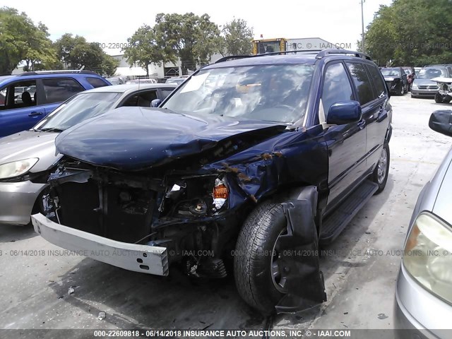 JTEDP21A060113354 - 2006 TOYOTA HIGHLANDER LIMITED BLUE photo 2