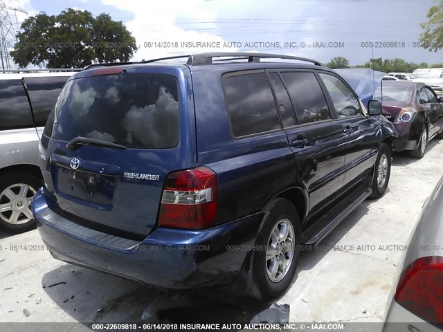 JTEDP21A060113354 - 2006 TOYOTA HIGHLANDER LIMITED BLUE photo 4