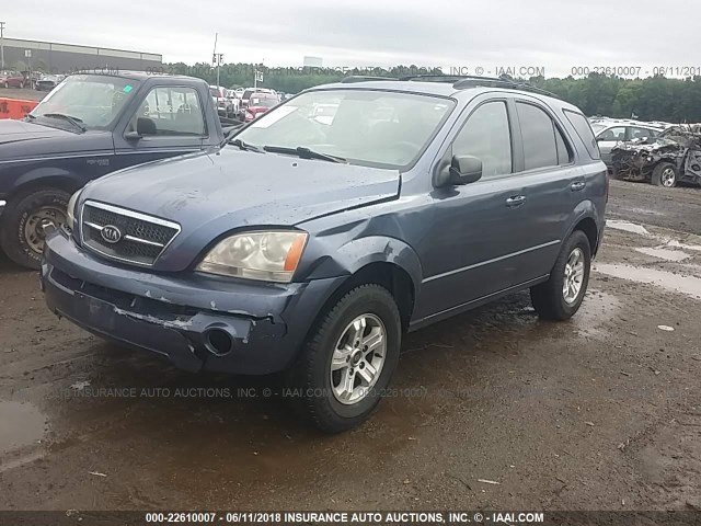 KNDJD733145186406 - 2004 KIA SORENTO EX/LX BLUE photo 2