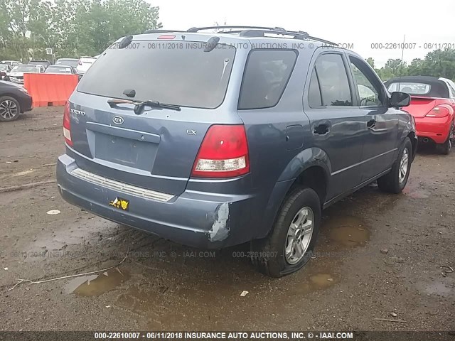 KNDJD733145186406 - 2004 KIA SORENTO EX/LX BLUE photo 4