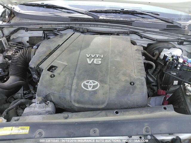 5TFJU4GN1CX028743 - 2012 TOYOTA TACOMA DOUBLE CAB PRERUNNER WHITE photo 10