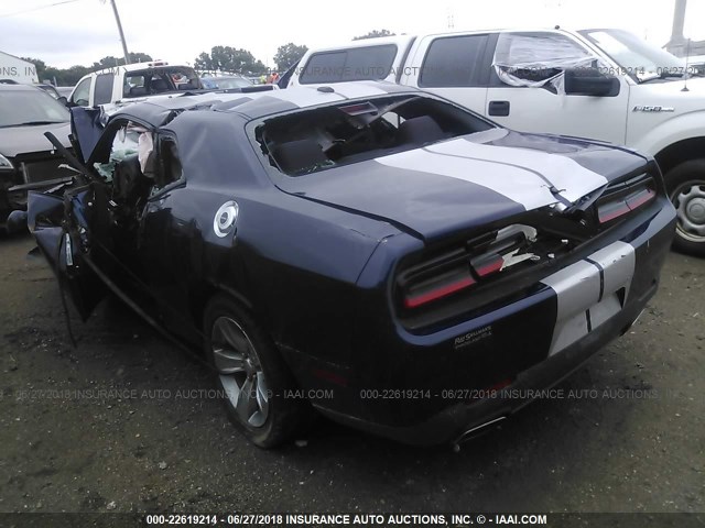 2C3CDZAG3FH811060 - 2015 DODGE CHALLENGER SXT BLUE photo 3