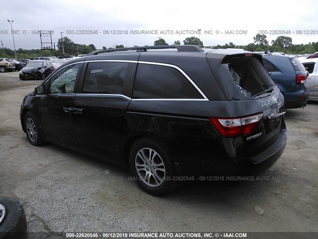 5FNRL5H62BB004981 - 2011 HONDA ODYSSEY EXL BLACK photo 3