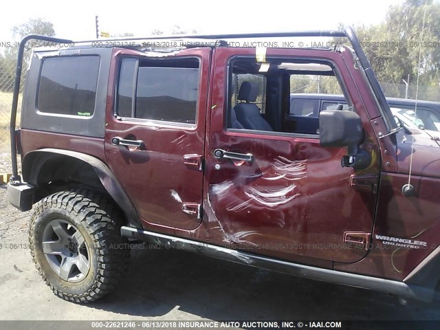 1J4GA69198L527341 - 2008 JEEP WRANGLER UNLIMITE RUBICON RED photo 6