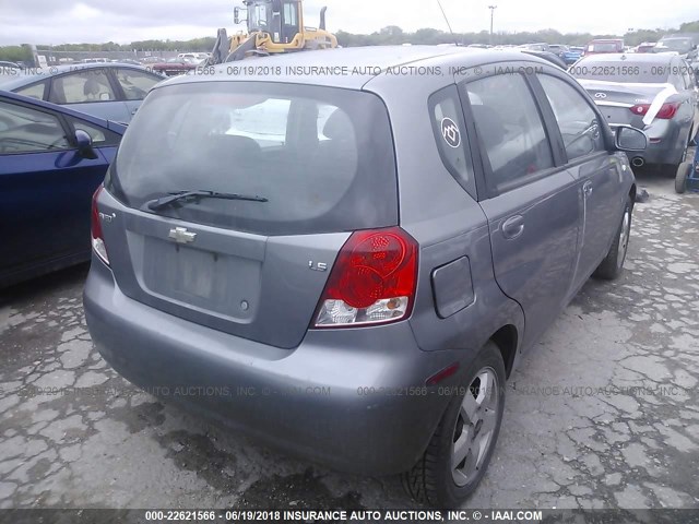 KL1TD66627B763689 - 2007 CHEVROLET AVEO LS GRAY photo 4