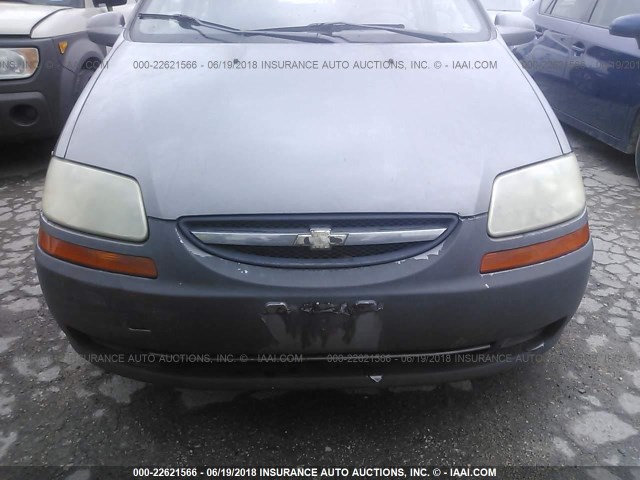 KL1TD66627B763689 - 2007 CHEVROLET AVEO LS GRAY photo 6