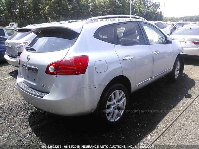 JN8AS5MV1DW128210 - 2013 NISSAN ROGUE S/SV SILVER photo 4