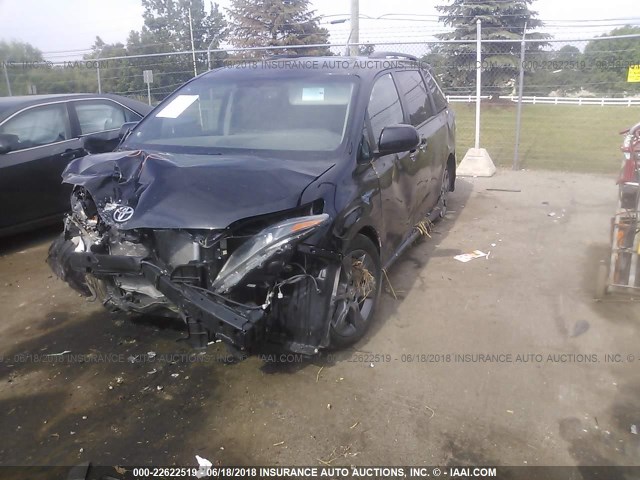 5TDXK3DC5GS739595 - 2016 TOYOTA SIENNA SE BLACK photo 2