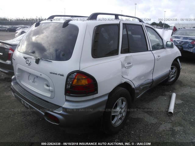 KM8SB12B84U829061 - 2004 HYUNDAI SANTA FE GL WHITE photo 4