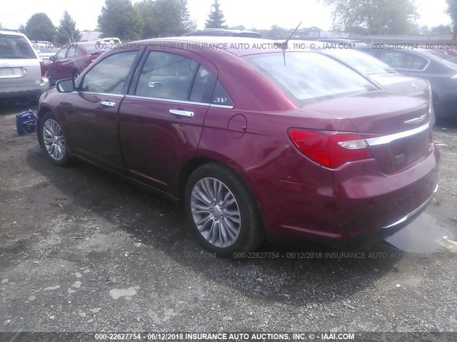 1C3CCBCG2CN300661 - 2012 CHRYSLER 200 LIMITED RED photo 3