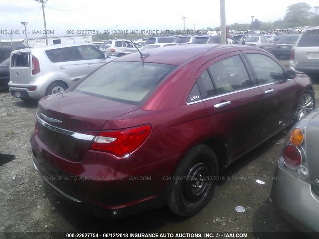 1C3CCBCG2CN300661 - 2012 CHRYSLER 200 LIMITED RED photo 4