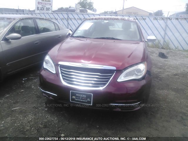 1C3CCBCG2CN300661 - 2012 CHRYSLER 200 LIMITED RED photo 6