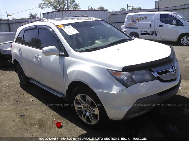 2HNYD28609H530810 - 2009 ACURA MDX TECHNOLOGY WHITE photo 1