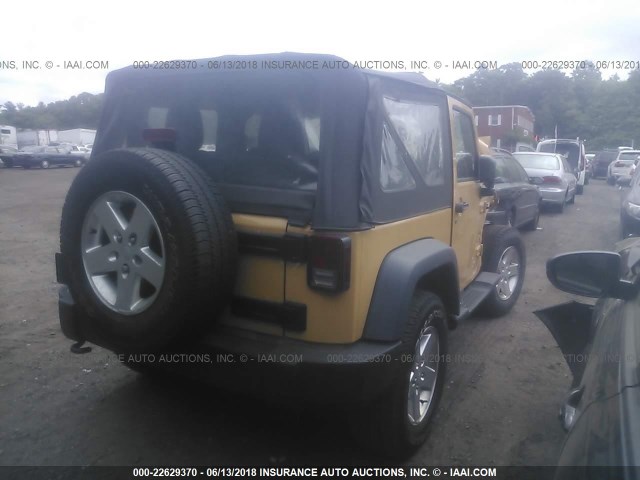 1C4AJWAG7DL697302 - 2013 JEEP WRANGLER SPORT YELLOW photo 4