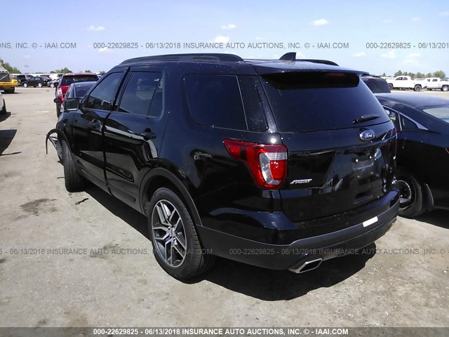 1FM5K8GT0GGA56273 - 2016 FORD EXPLORER SPORT BLACK photo 3