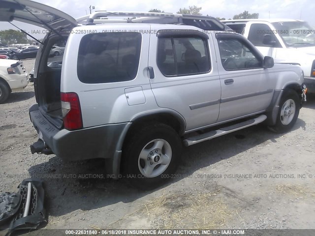 5N1ED28T02C541342 - 2002 NISSAN XTERRA XE/SE SILVER photo 4