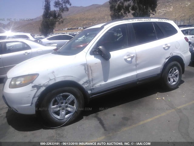 5NMSG13D09H298927 - 2009 HYUNDAI SANTA FE GLS WHITE photo 6