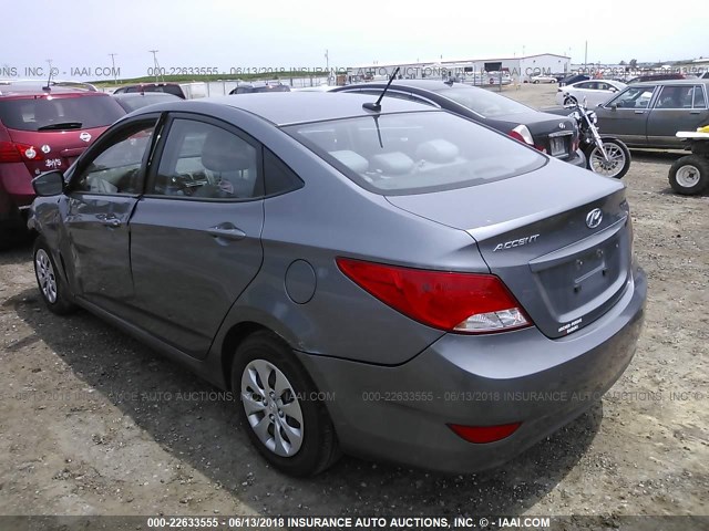 KMHCT4AE2GU016656 - 2016 HYUNDAI ACCENT SE SILVER photo 3