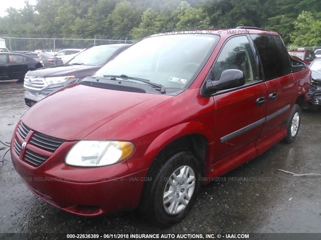 1D4GP24R27B136906 - 2007 DODGE GRAND CARAVAN SE RED photo 2