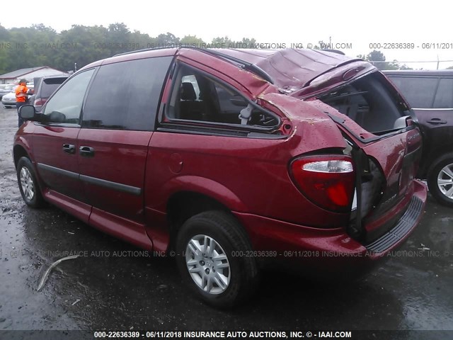 1D4GP24R27B136906 - 2007 DODGE GRAND CARAVAN SE RED photo 3