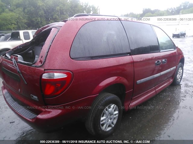 1D4GP24R27B136906 - 2007 DODGE GRAND CARAVAN SE RED photo 4