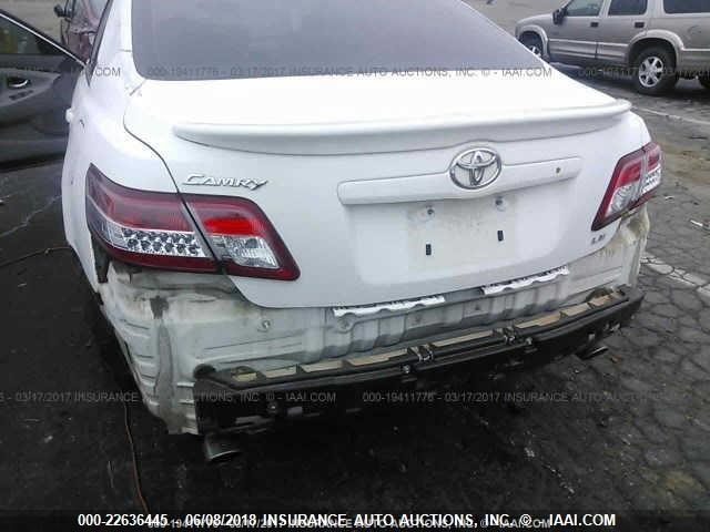 4T1BK3EK0AU608055 - 2010 TOYOTA CAMRY SE/LE/XLE WHITE photo 6